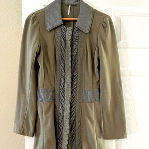 Free People Long Green Jacket!